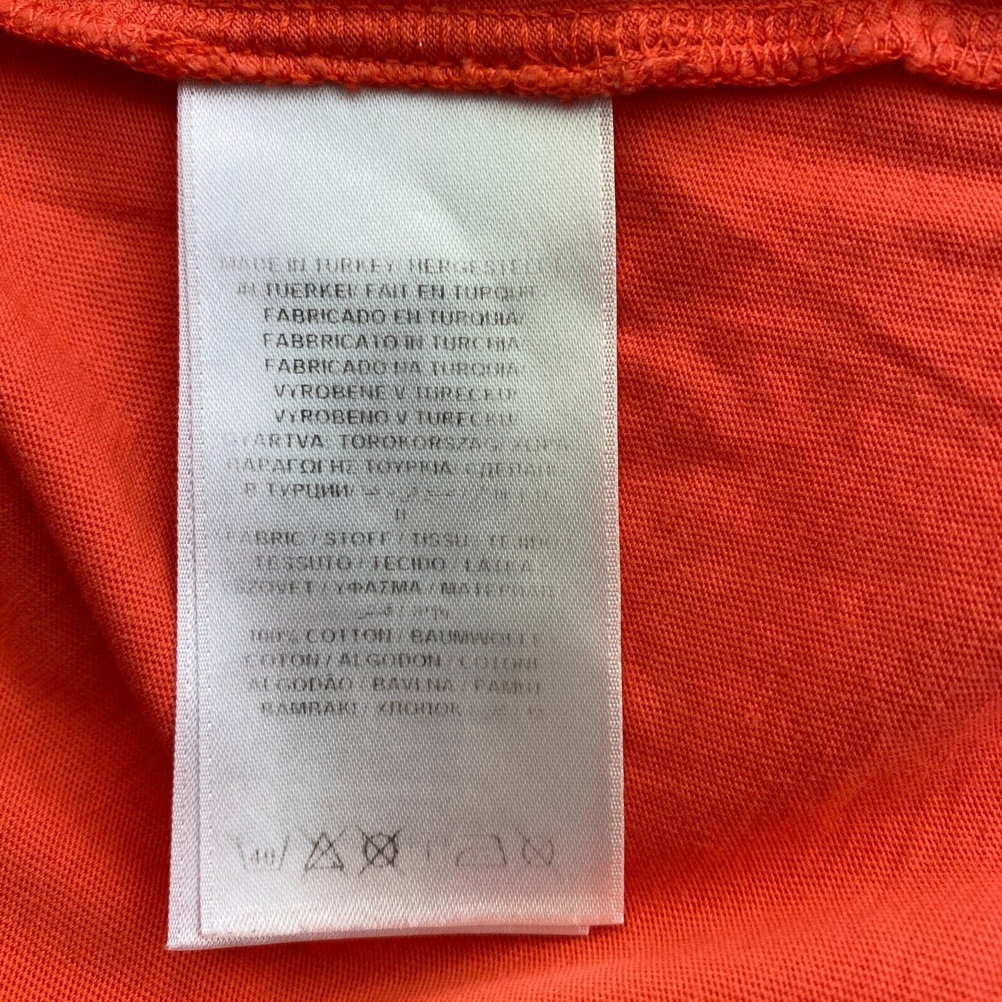 GANT Orange Logo Crew Neck T Shirt Size S