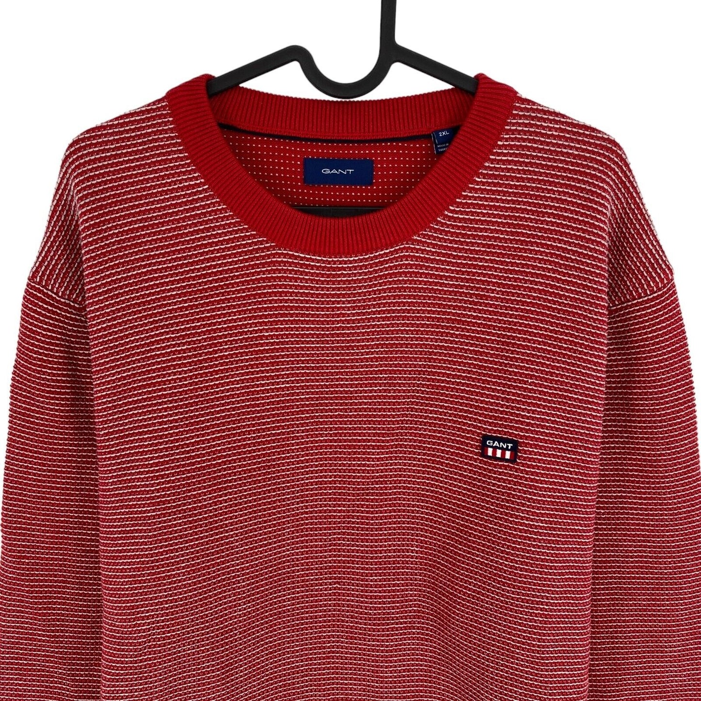 GANT Red Light Texture Crew Neck Sweater Pullover Size 2XL XXL