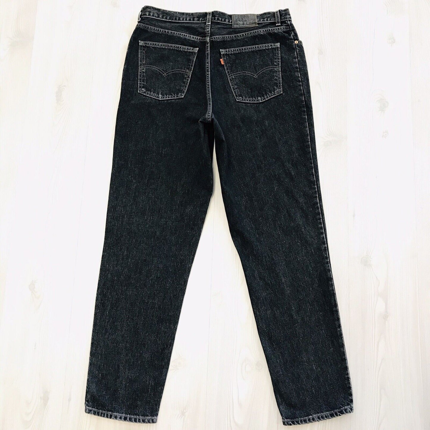 Levi's 1970s Vintage Orange Tab Dark Grey Relaxed Straight Fit Jeans W38 L34