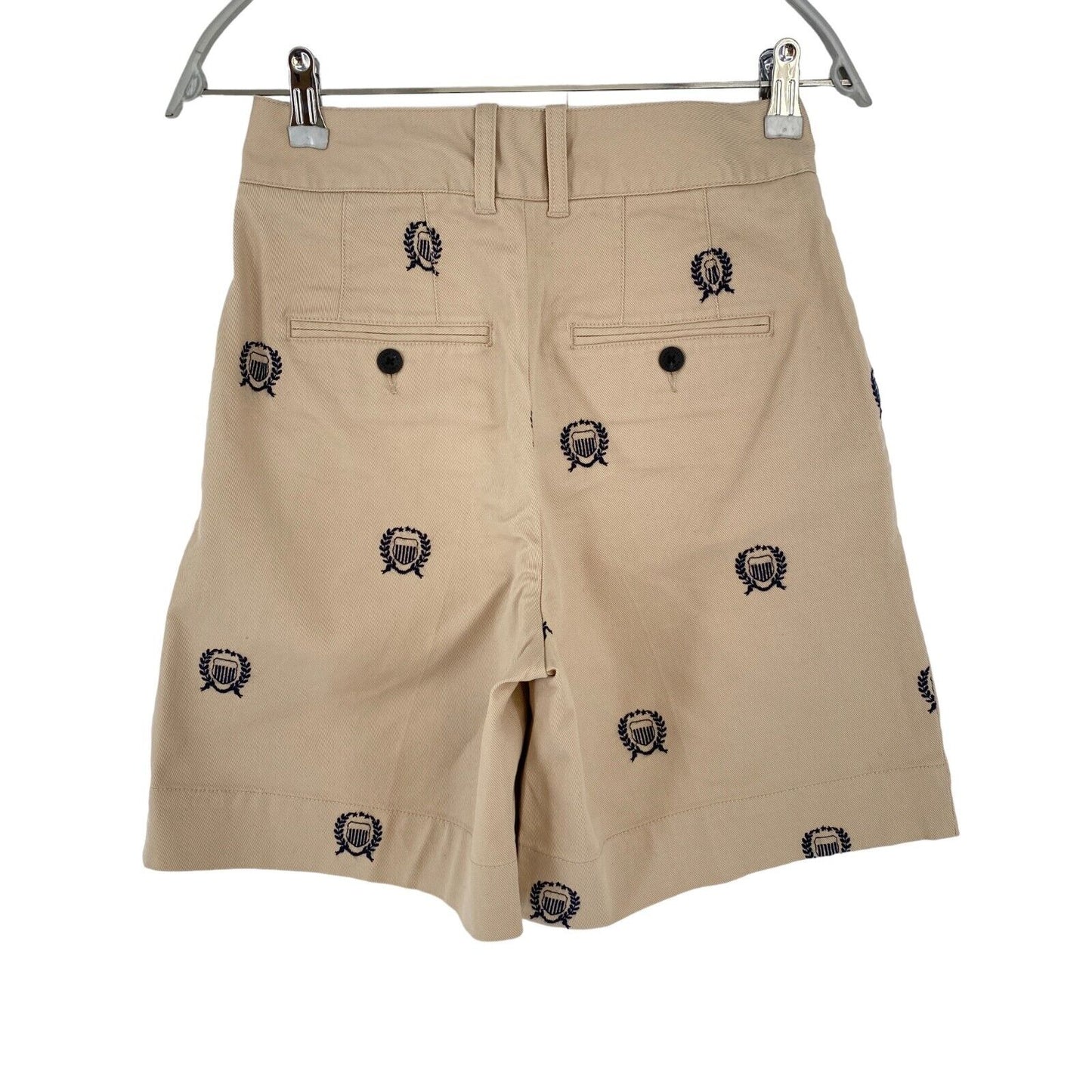 GANT Damen Beige Regular Fit Denim Plissee-Shorts Größe EUR 34 UK 6 US 4 W24