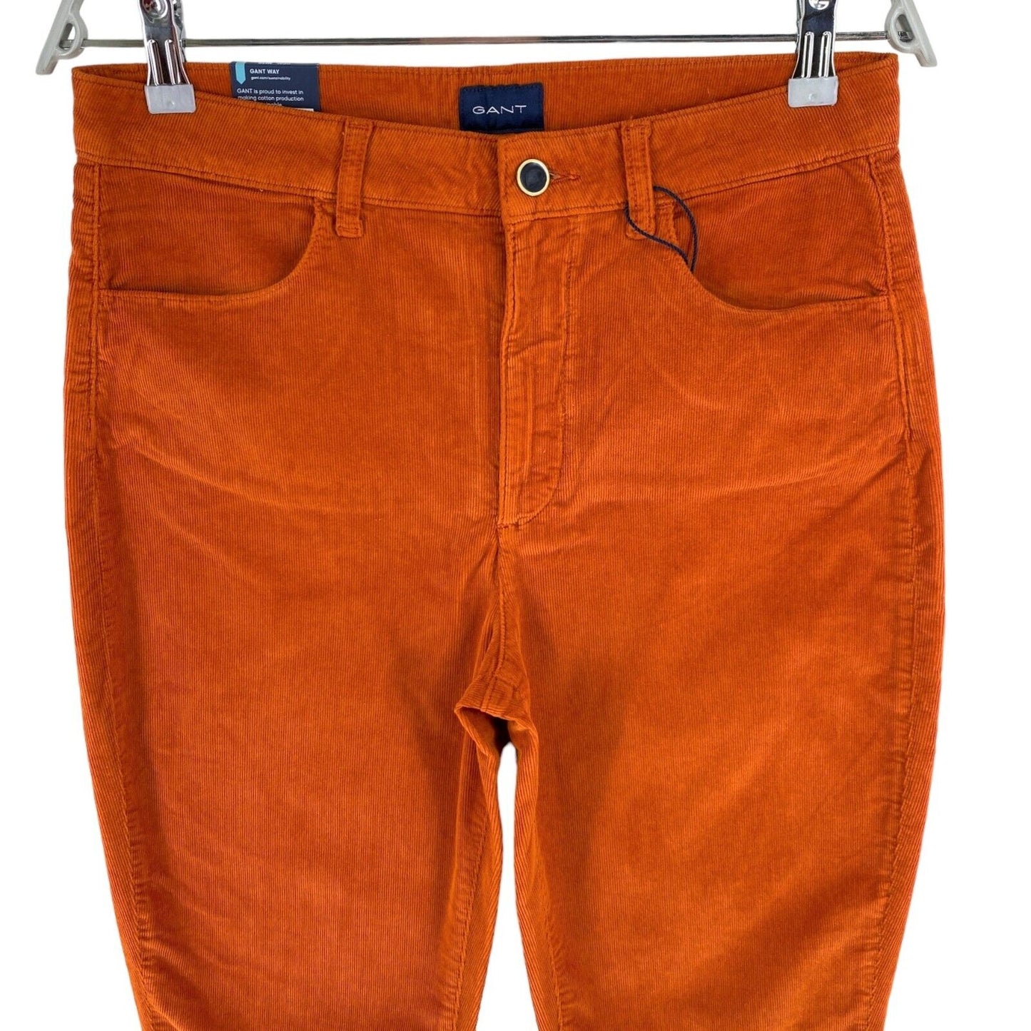 GANT Damen FARLA Cord-Jeans in Slim Fit, verkürzte Jeans in Dunkelorange, Größe W30