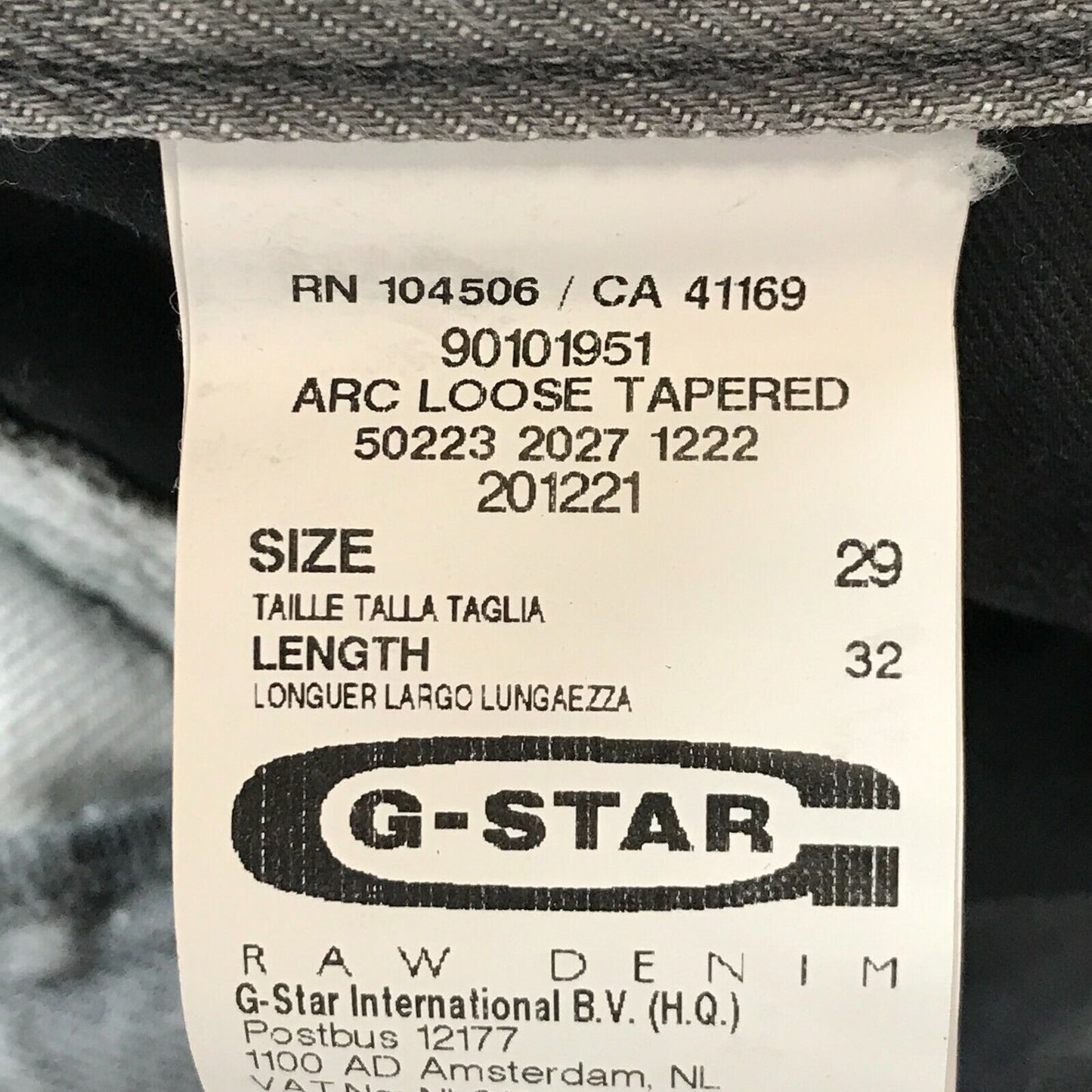 G-STAR RAW ARC Grey Loose Tapered Fit Jeans W29 L32 Made In Italy