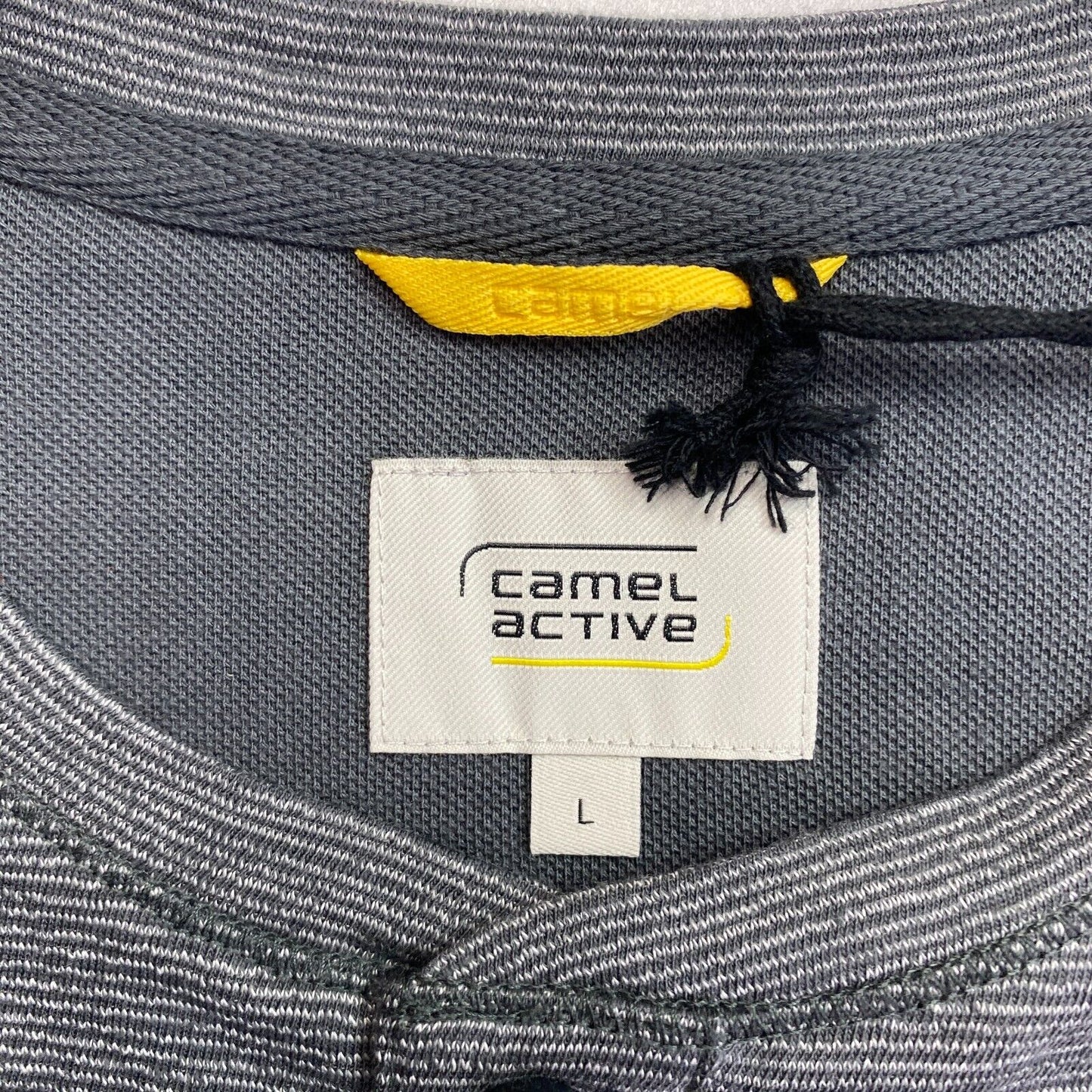 CAMEL ACTIVE Men Grey Henley Neck Long Sleeves T Shirt Size L