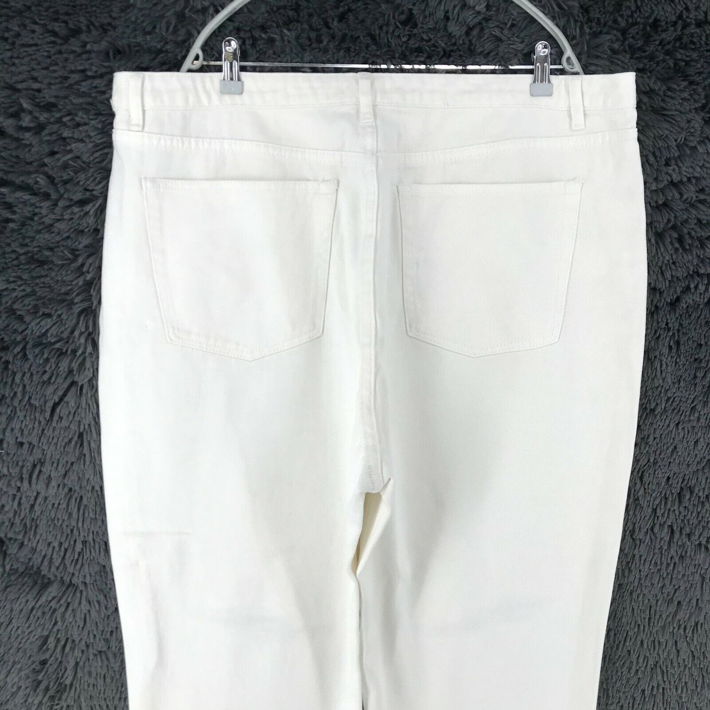 ALICE&YOU Women White High Waist Relaxed Straight Fit Ripped Jeans Size 22 W42