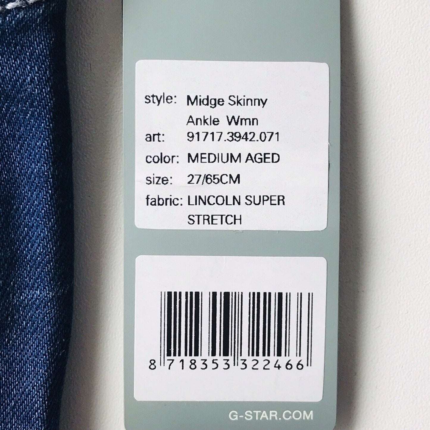 G-STAR RAW MIDGE Damen Jeans in knöchellanger Skinny-Passform, Blau, Größe W27