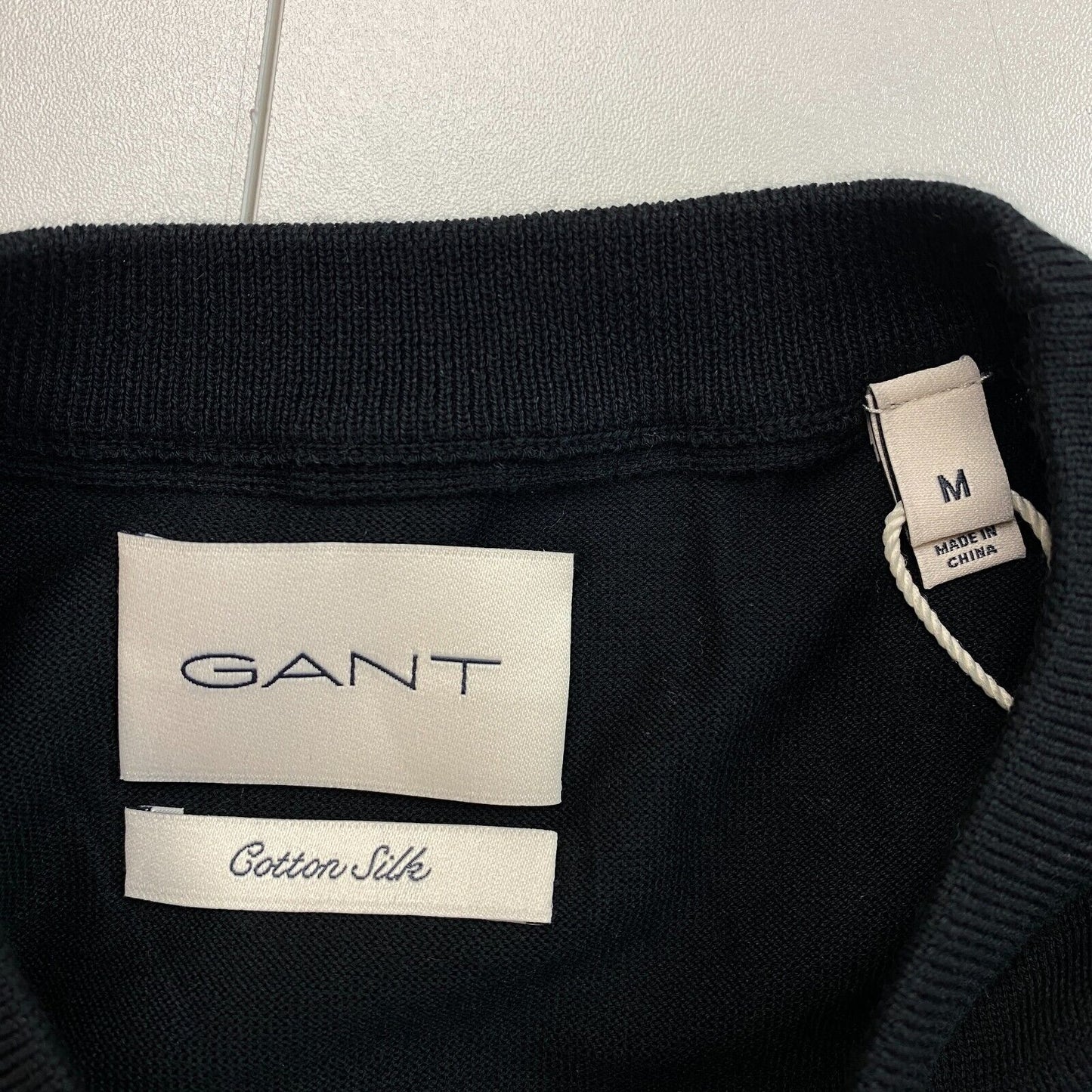 GANT Black Cotton Silk Crew Neck Sweater Jumper Size M