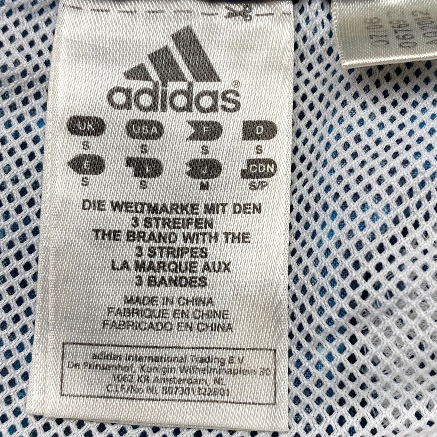 adidas Activewear-Shorts aus karierter Baumwolle, Blau, Größe S W32