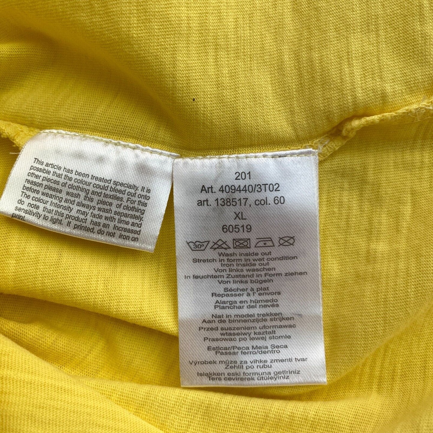 CAMEL ACTIVE Yellow Pocket Crew Neck T Shirt Size XL