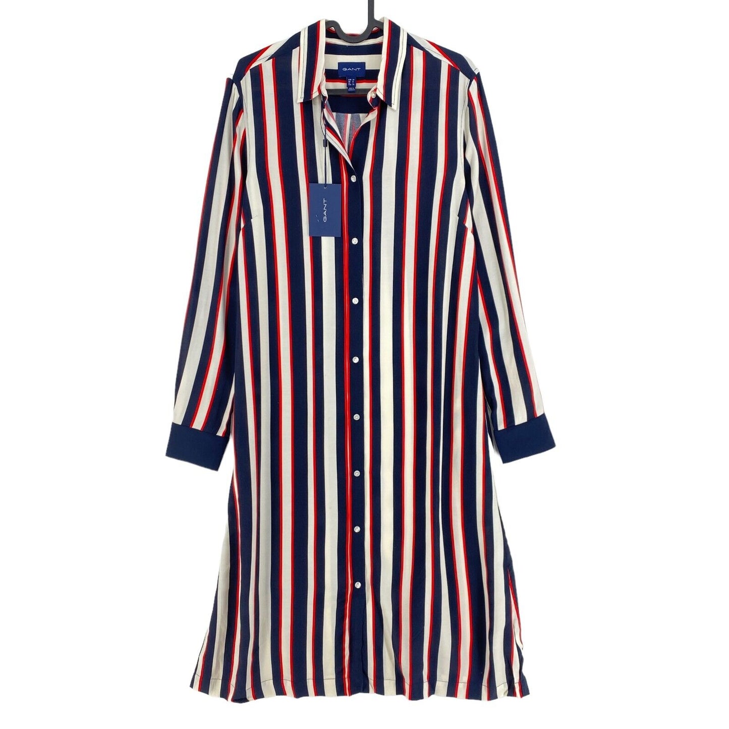 GANT Bleu Marine Multistrip A Line Robe Chemise Taille EU 34 UK 6 US 4