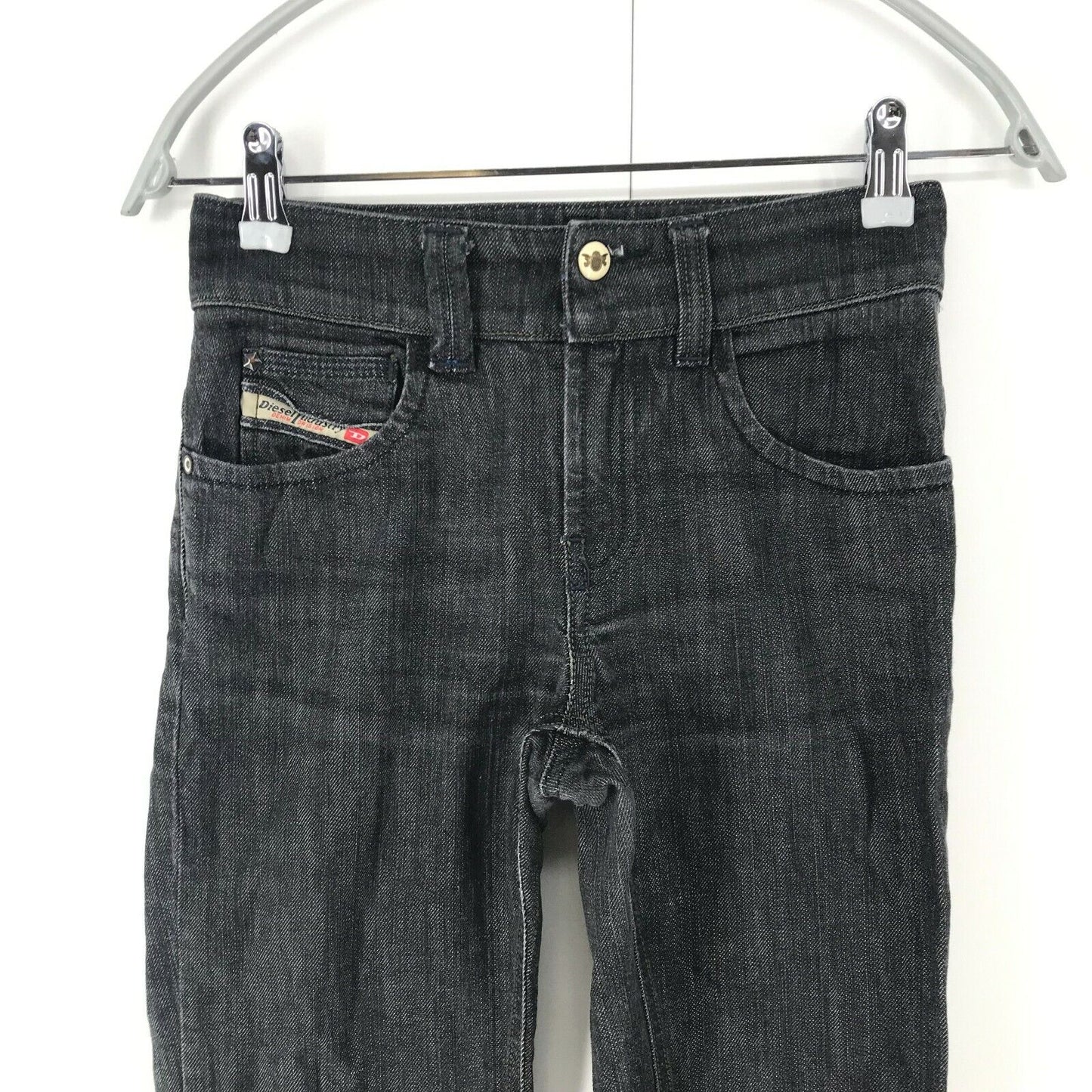 Diesel BRUCKE Femme Jean Slim Coupe Droite Gris Foncé W25 L30 Fabriqué En Italie