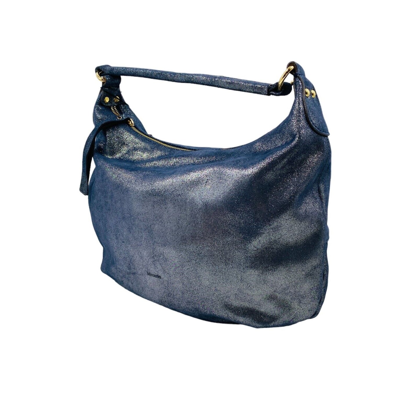 MAZARIN Sac à main en cuir suédé pailleté bleu marine Sac à main Sac à bandoulière