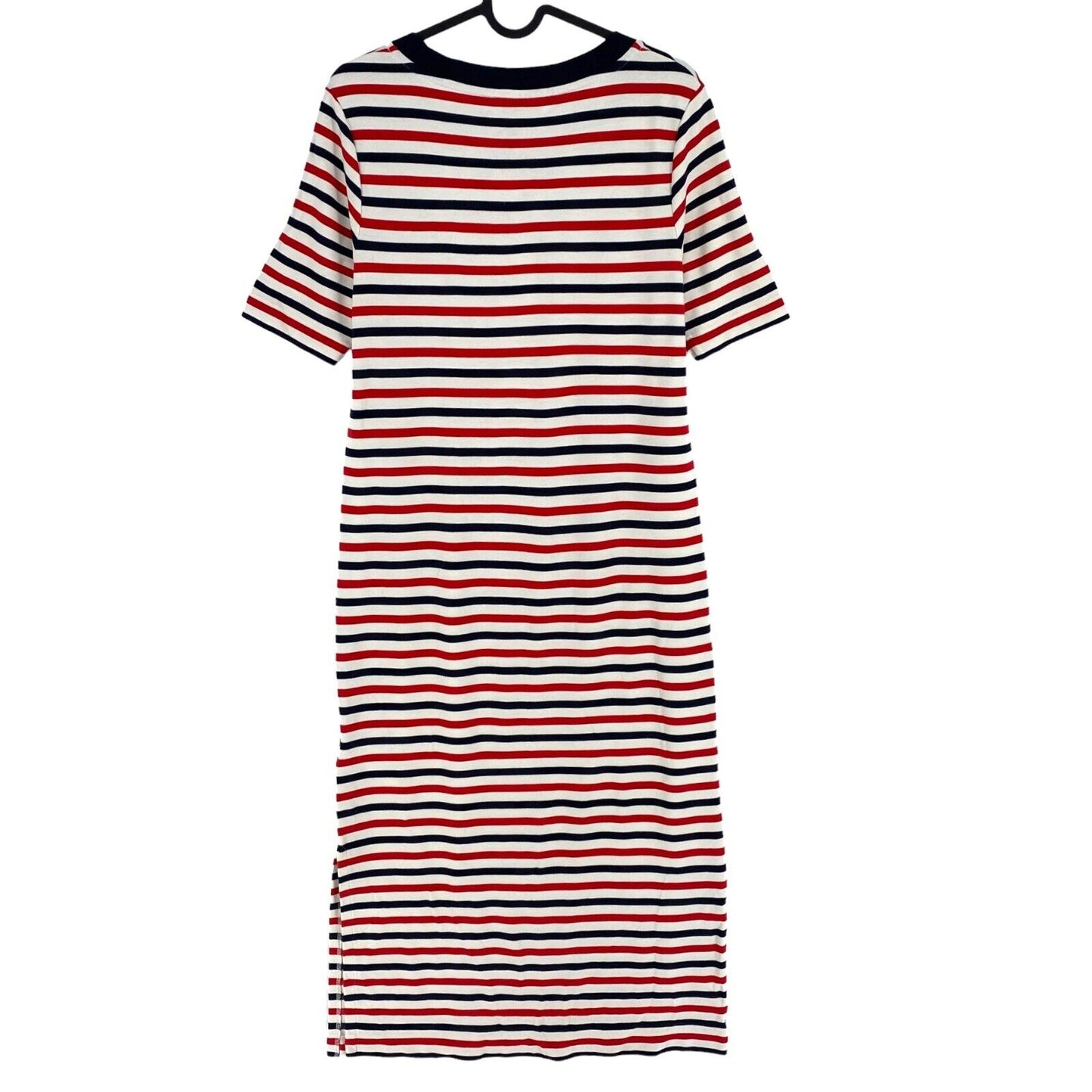 GANT Women Red Icon G Striped Jersey Short Sleeves T Shirt Dress Size M