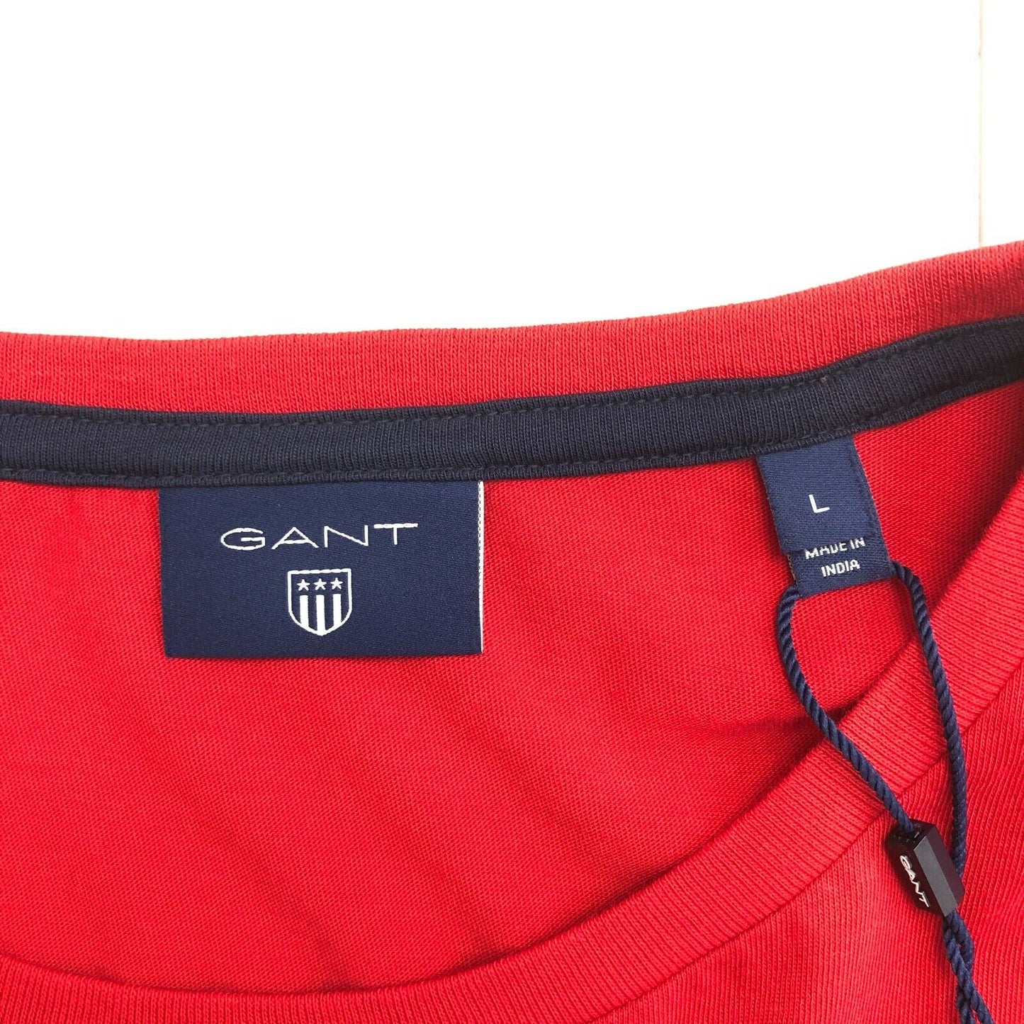 GANT Red Logo Crew Neck Long Sleeves T Shirt Size L