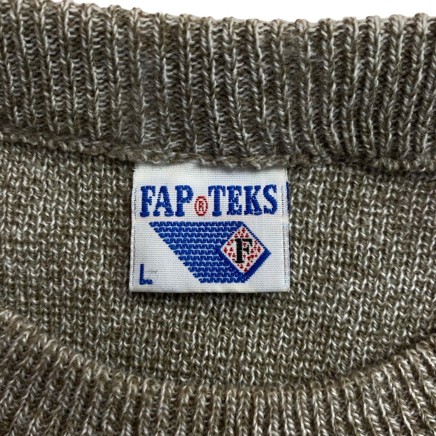 Cosby Vintage Retro 90s FAP TEKS Brown Sweater Pullover Size L