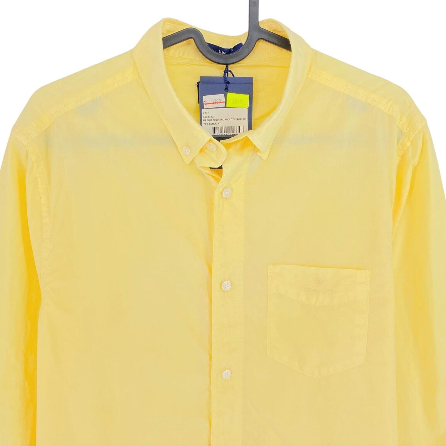 GANT Yellow Sun Faded Broadcloth Slim Shirt Size M 39/40 15.75