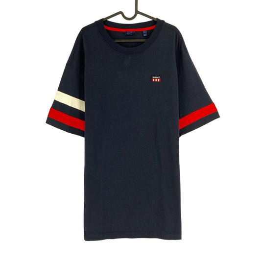 GANT Women Navy Blue Retro Logo Short Sleeves T Shirt Dress Size L