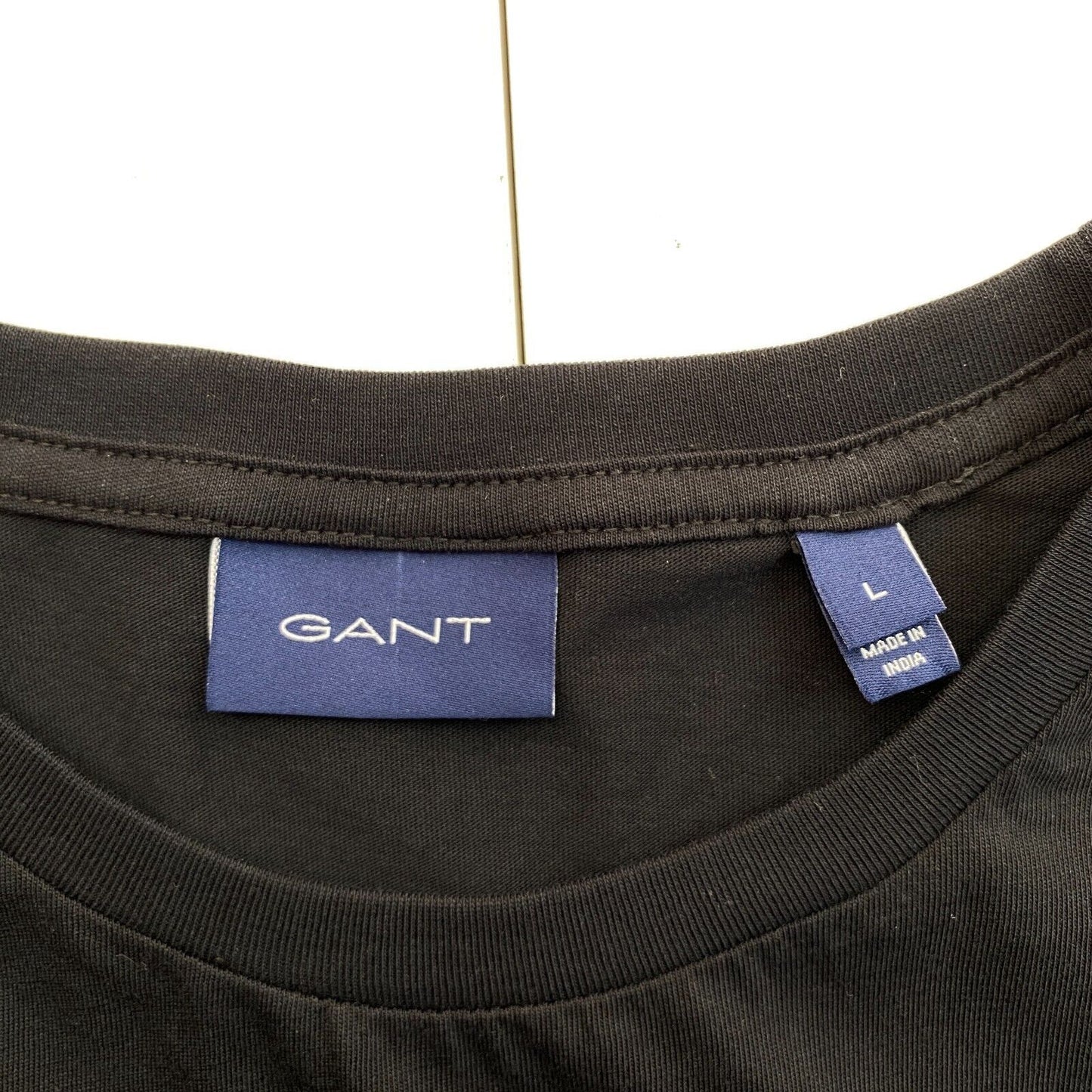 GANT Men Black Original Crew Neck Long Sleeve T Shirt Size L