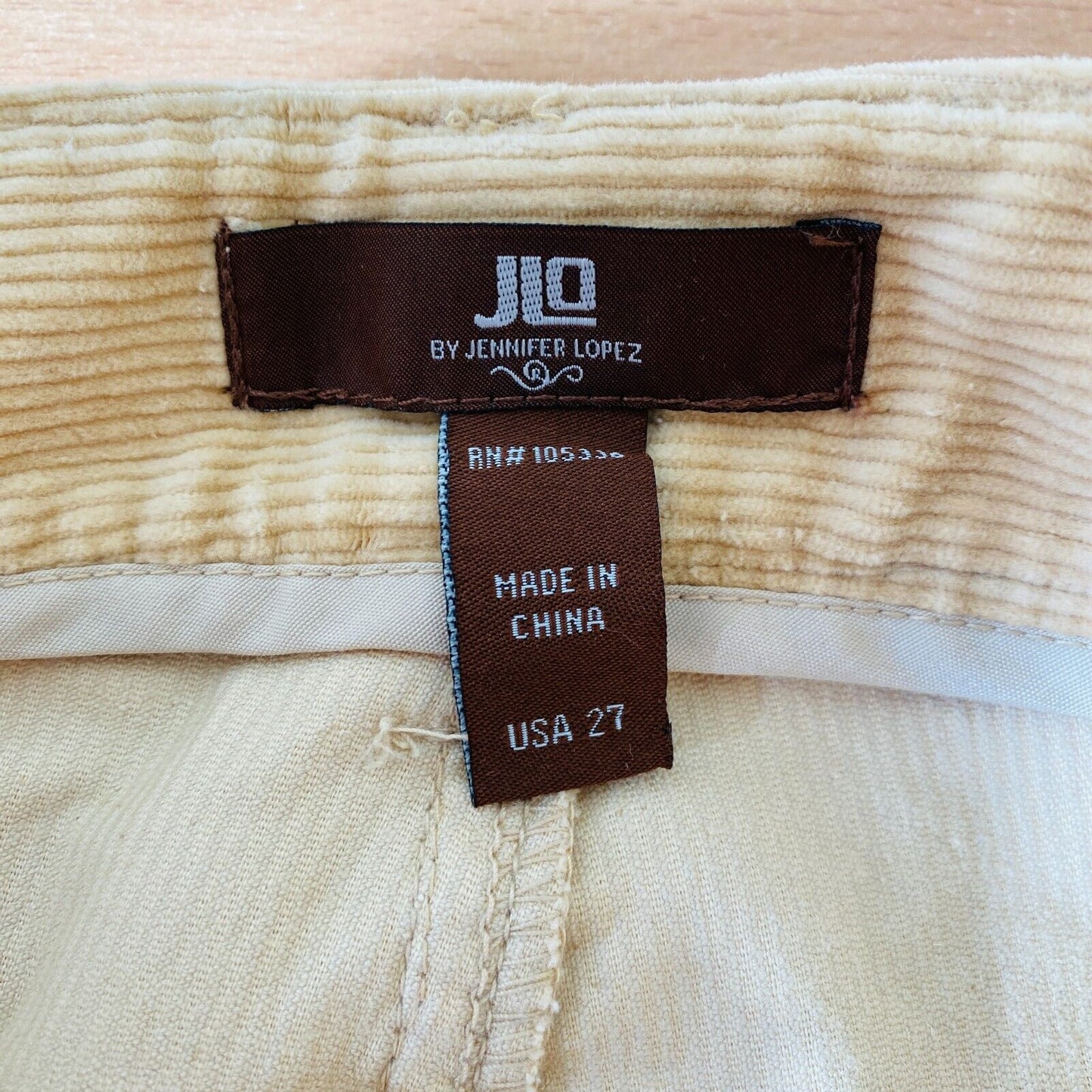 JLO By Jennifer Lopez Women Light Brown Corduroy Skinny Fit Jeans Size W27 UK 8