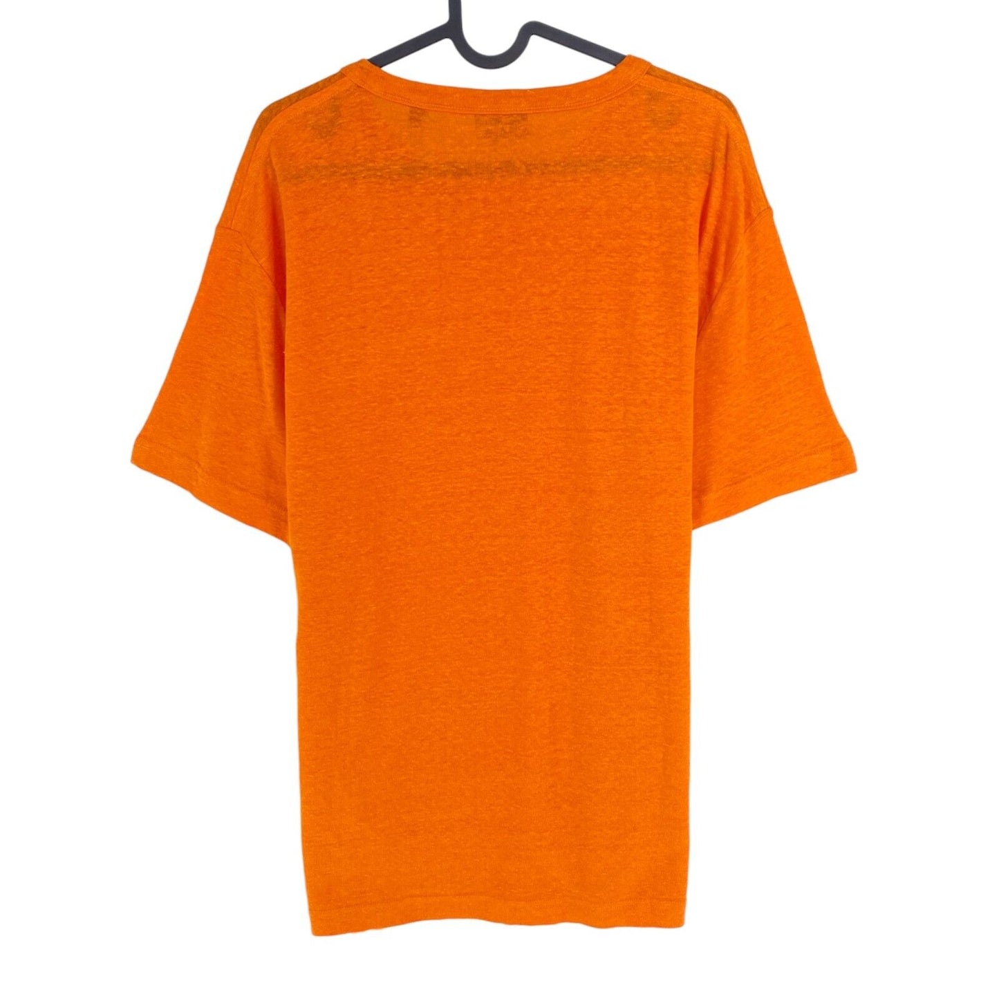 GANT Men Orange Linen Crew Neck Short Sleeve T Shirt Size L