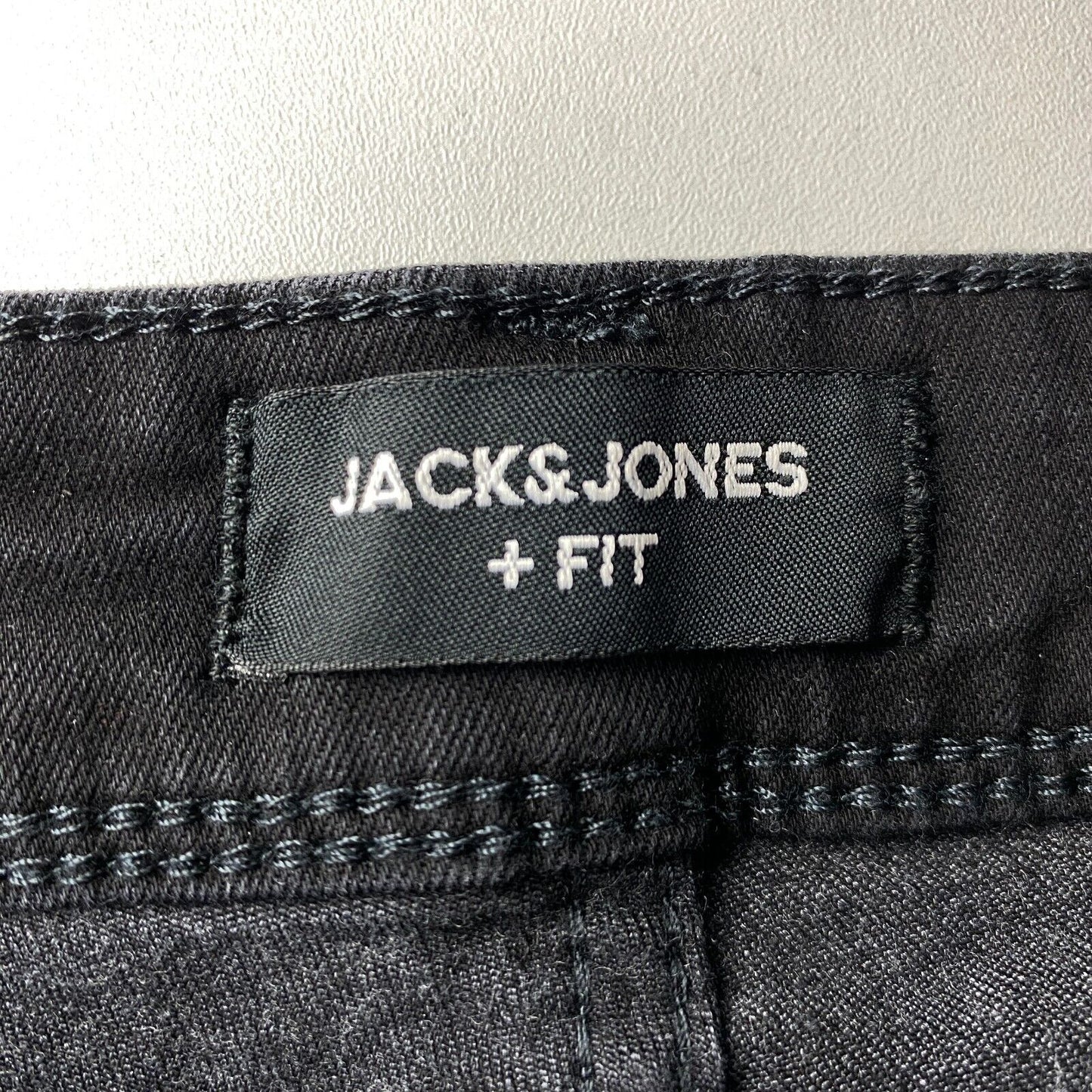 JACK & JONES + FIT GLENN Dark Grey Stretch Slim Fit Jeans W44 L32