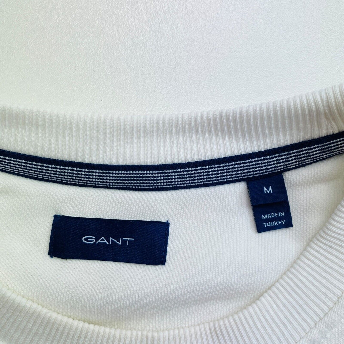 GANT White Lock Up Crew Neck Sweater Jumper Size M