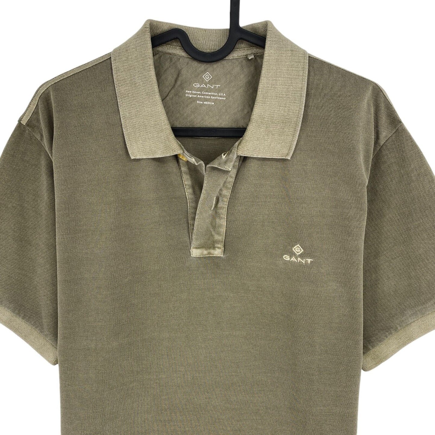 GANT Green Sun Faded Pique Rugger Polo Shirt Size M