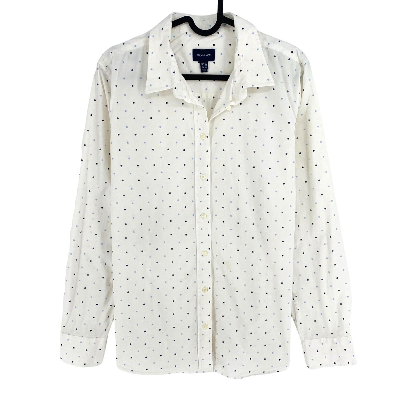 GANT Women White Polka Dot Long Sleeves Shirt Size EU 46 UK 20 US 16