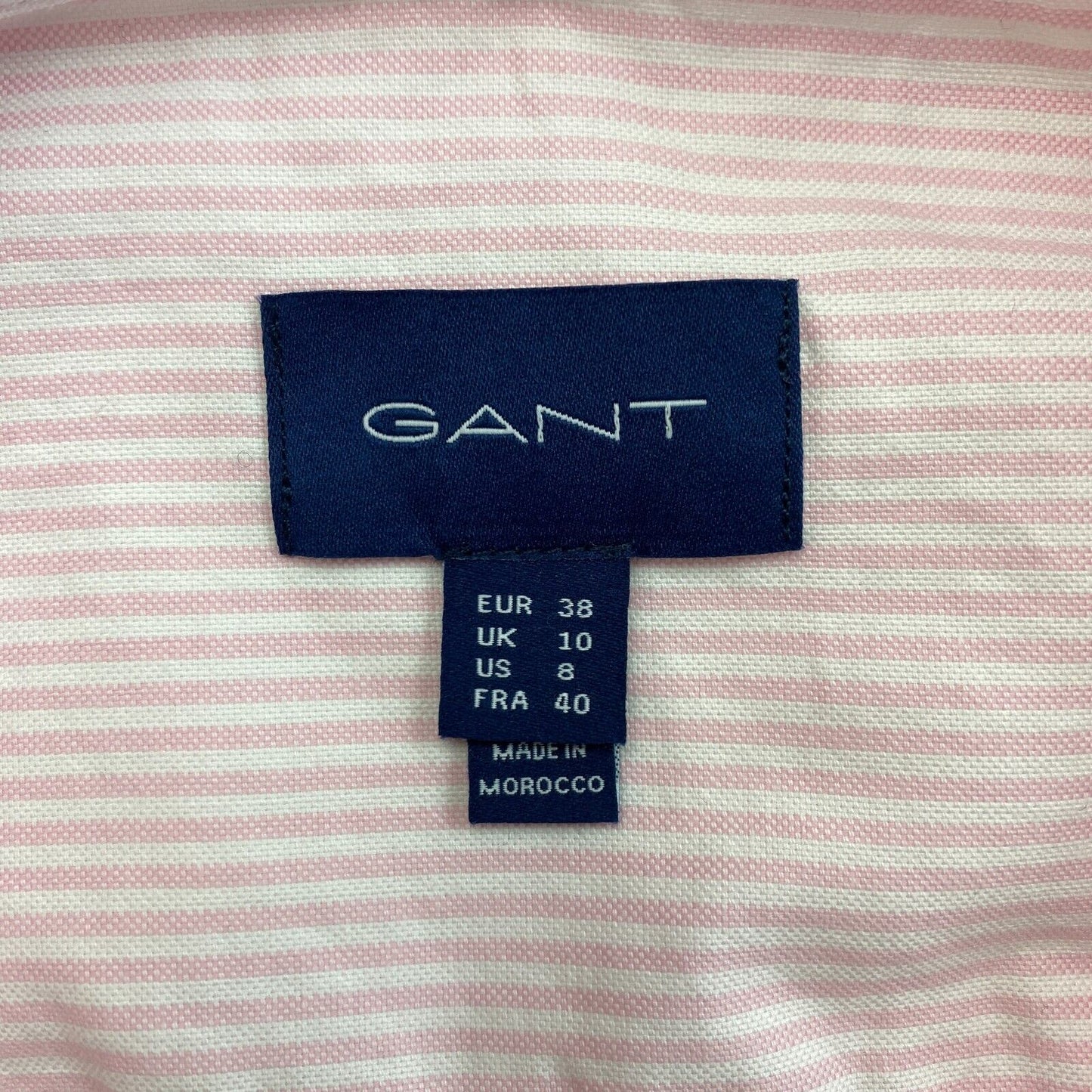 GANT Pink Stretch Oxford Banker Stripe Shirt Size EU 38 UK 10 US 8