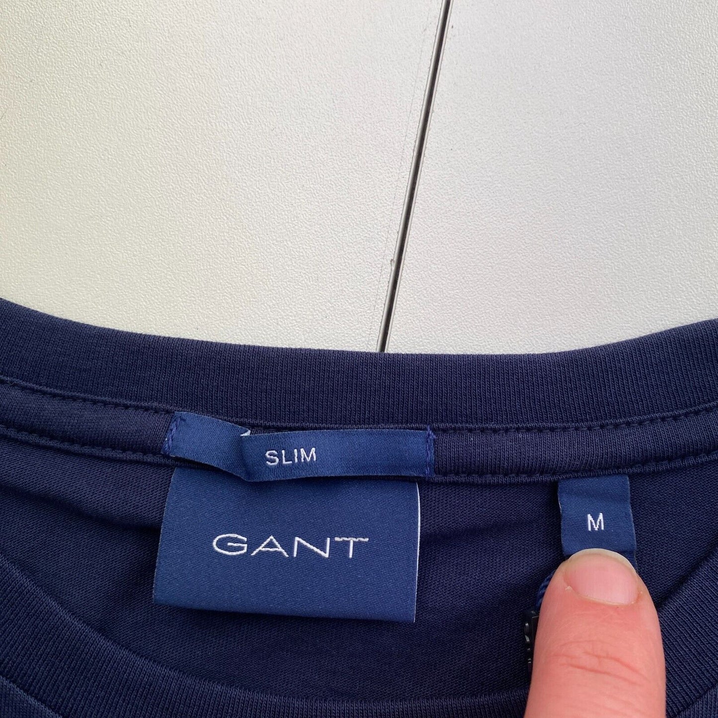 GANT Men Navy Blue Original Slim Fit Crew Neck Short Sleeve T-Shirt Size M