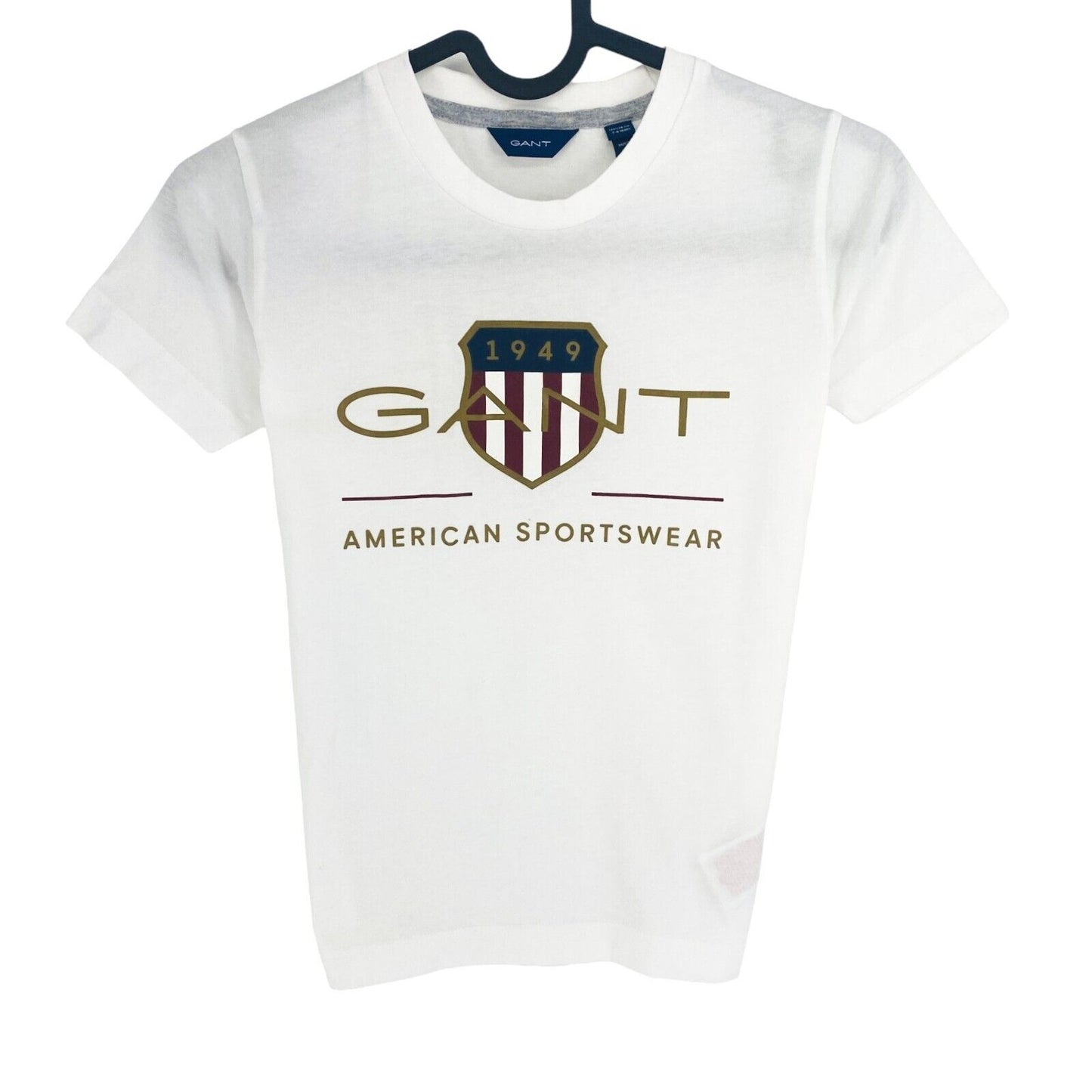 GANT Boys White Archive Shield Crew Neck T-Shirt Size 7-8 Years 122/128 cm