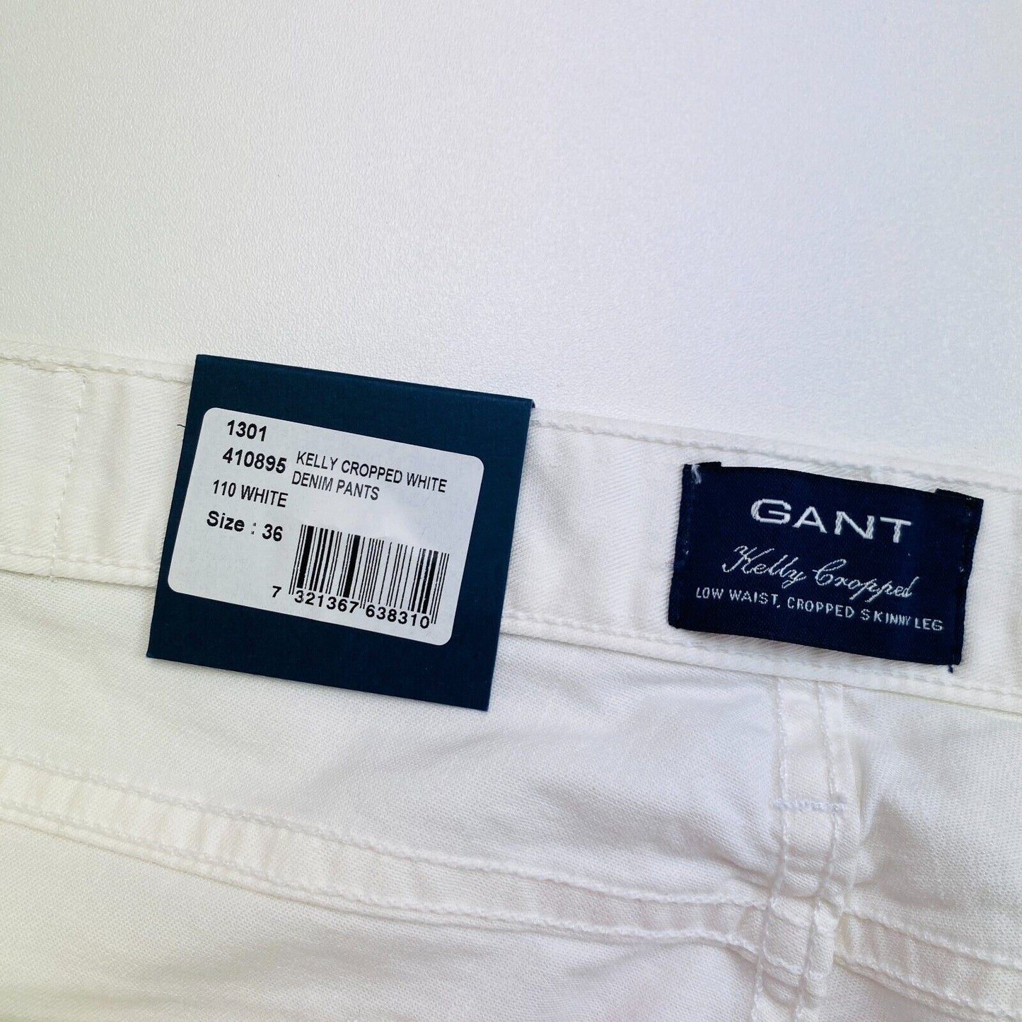 GANT Women White KELLY Cropped Denim Pants Trousers Size W36