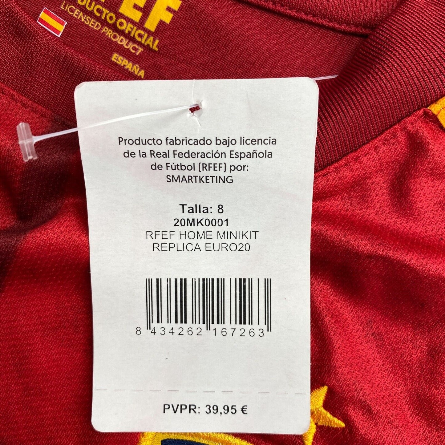 RFEF Espana Fußball-Heimset für Jungen, Rot und Blau, T-Shirt und Shorts, Größe 6, 8, 10 Jahre