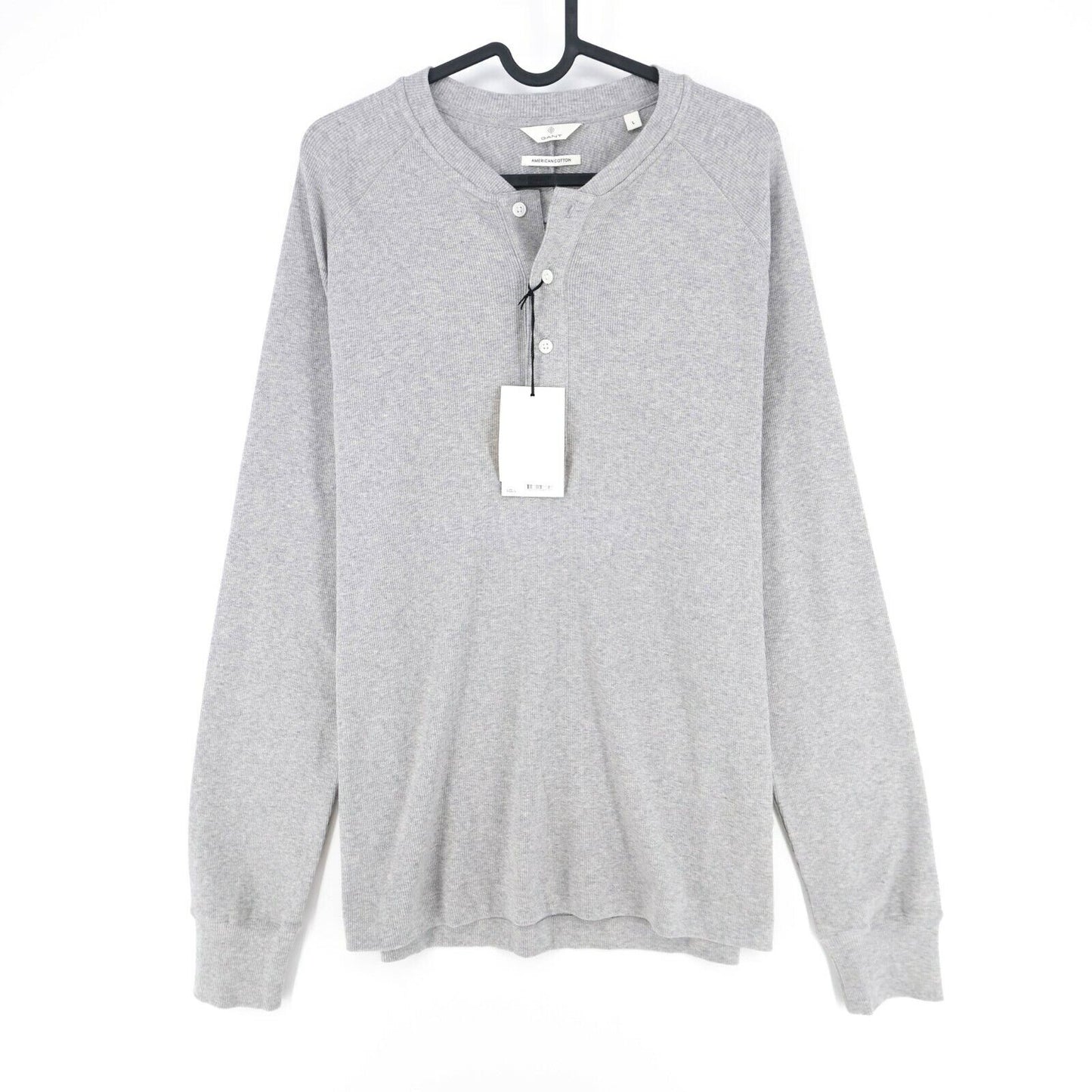 GANT T-shirt à col Henley mercerisé gris taille L