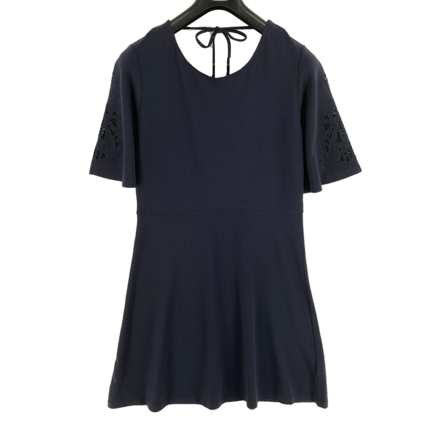 GANT Navy Blue Meadow Jersey Hole Seam Flared Dress Size XL