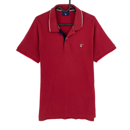 GANT Red Tech Prep Pique Rugger Polo Neck T Shirt Size M