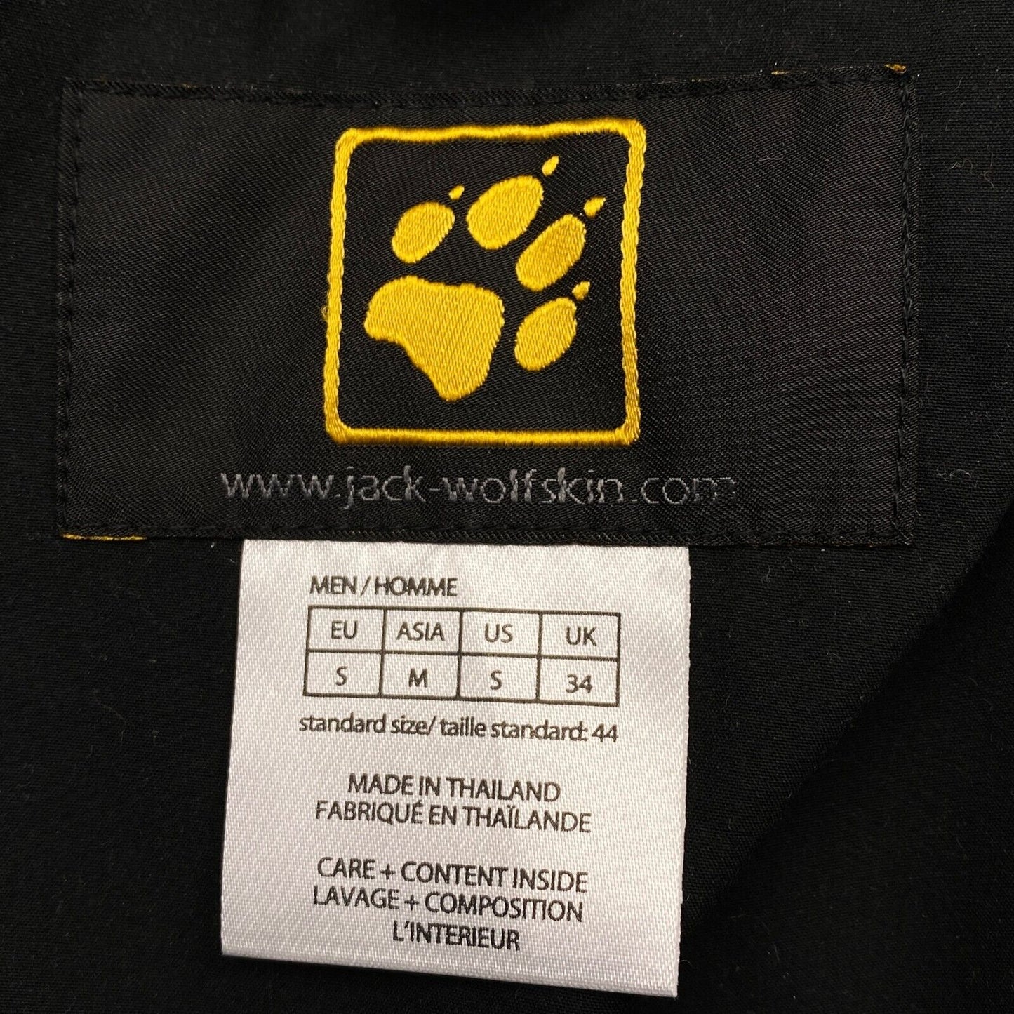 Jack Wolfskin Black Cotton Blend Veste à capuche Manteau Taille S