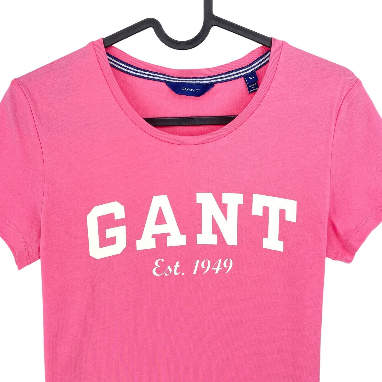 GANT Pink Logo Crew Neck T Shirt Top Size XS