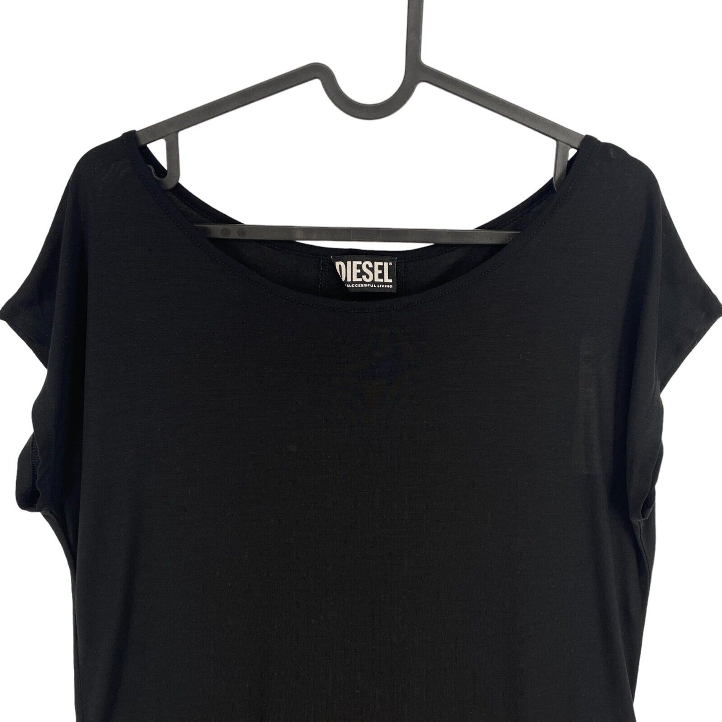 DIESEL Women Black T-IMMERS Crew Neck Short Sleeves T Shirt Size XS