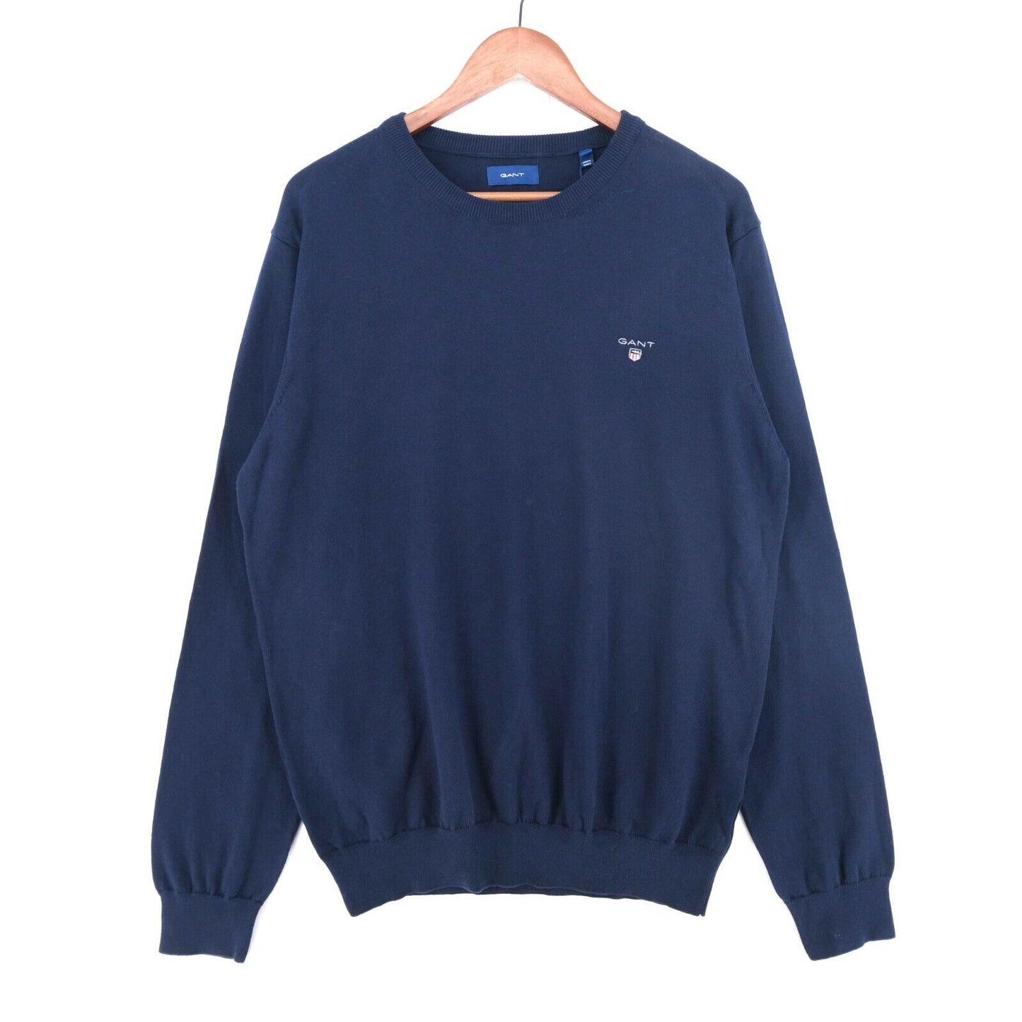 GANT Navy Blue 100% Cotton Crew Neck Jumper Sweater Size XL