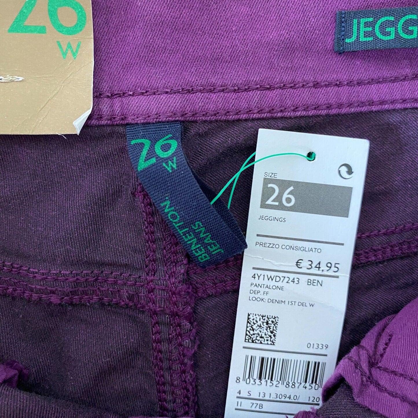 BENETTON Women Purple Skinny Fit Jeggings Jeans Size W26