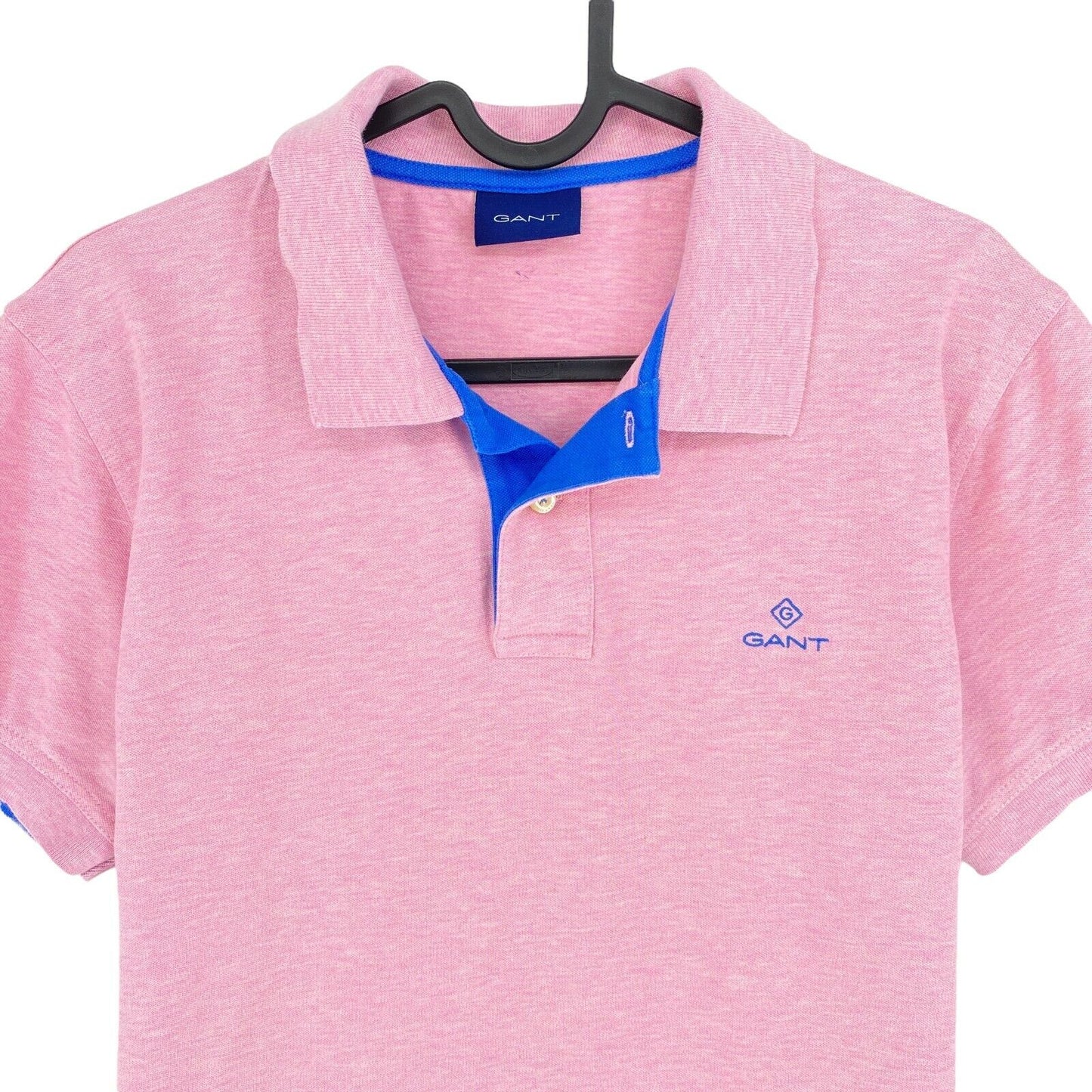 GANT Pink Contrast Collar Pique Rugger Polo Shirt Size S