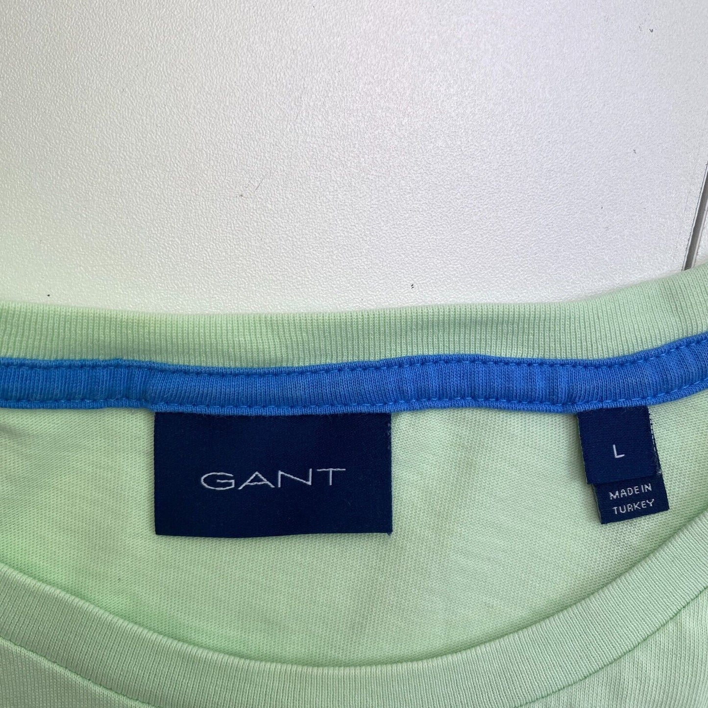 GANT Men Light Green Contrast Logo Crew Neck Short Sleeves T Shirt Size L