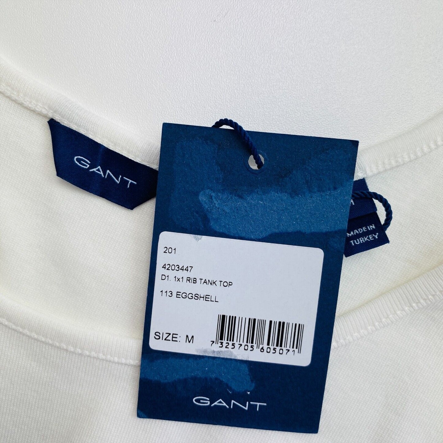 GANT Beige 1x1 Rib Tank Top Size M