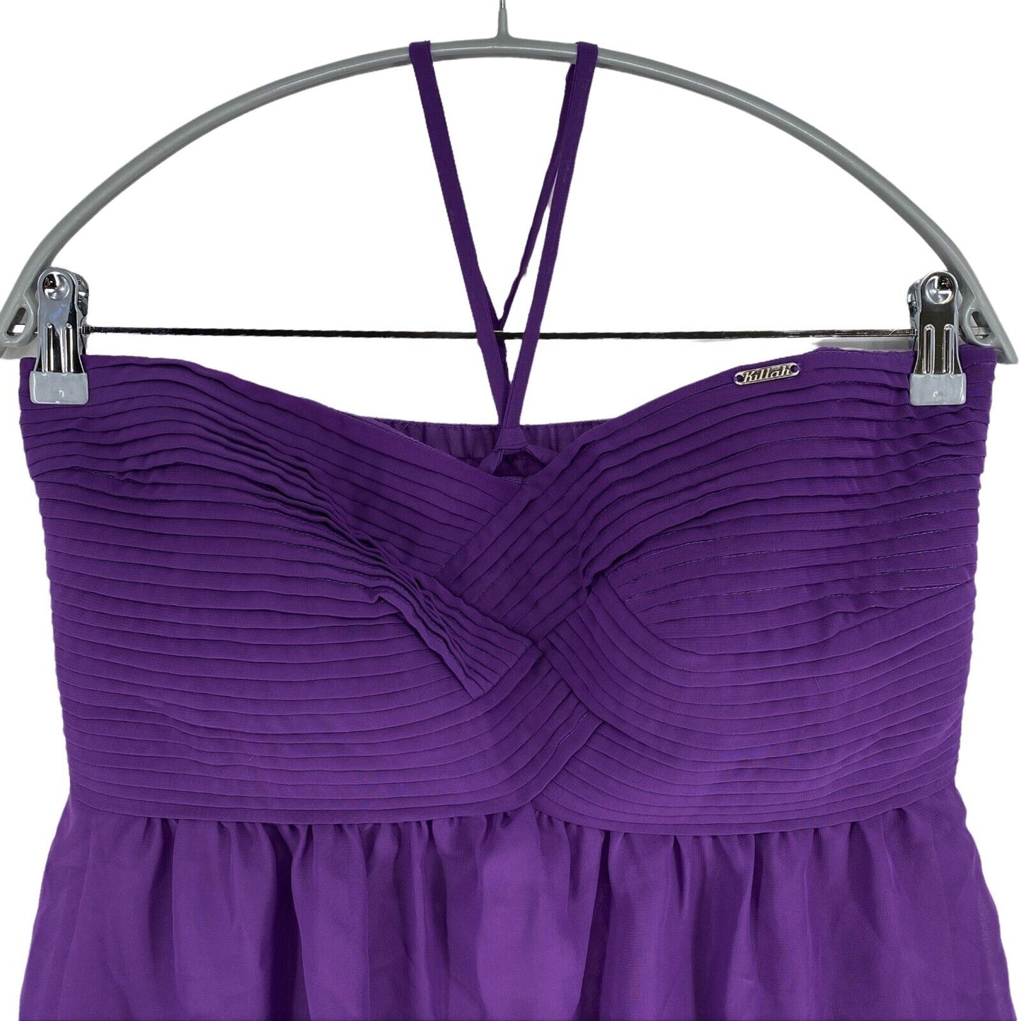 Killah Purple Sleeveless Sweetheart Flare Top Blouse Size L