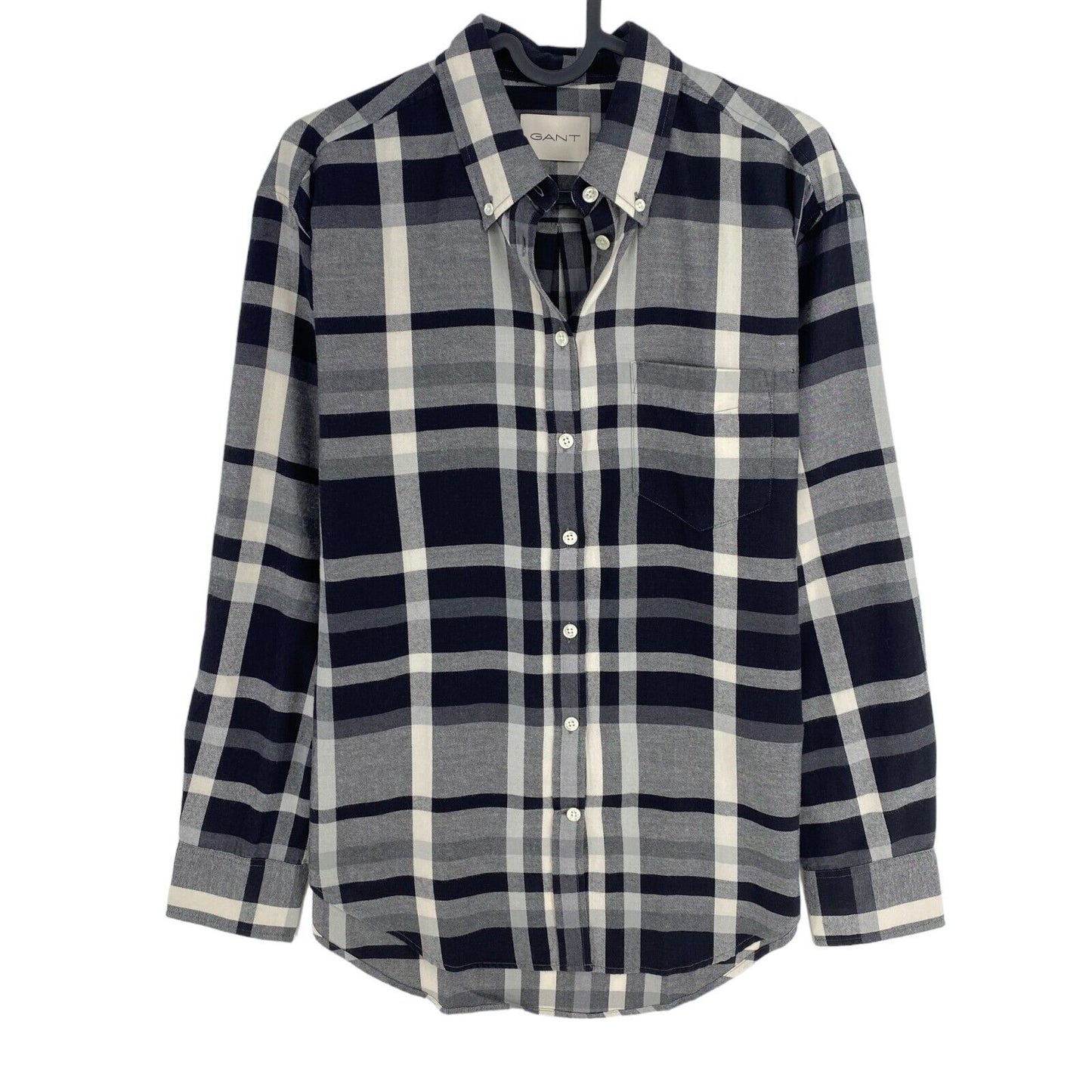 GANT Black Relaxed Checked Flannel BD Shirt Size EU 32 UK 4 US 2