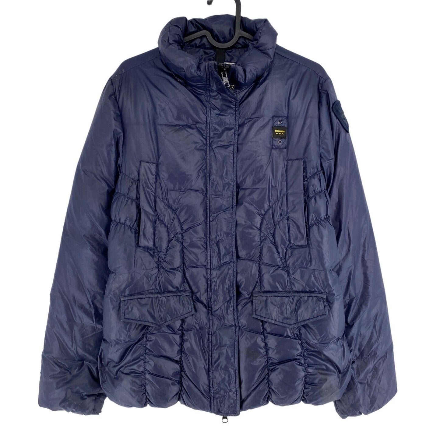 Blauer Navy Blue Quilted Padded Down Puffer Jacket Coat Size EU 44 UK 16 US 14