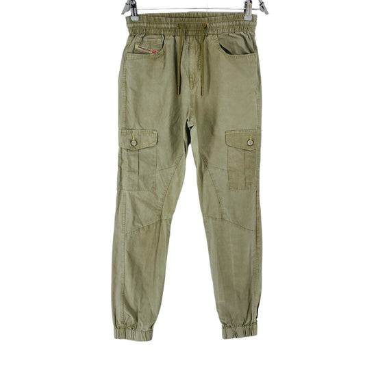 DIESEL P-URSULA Women Khaki Green Regular Fit Cargo Cuffed Trousers Size EUR 40