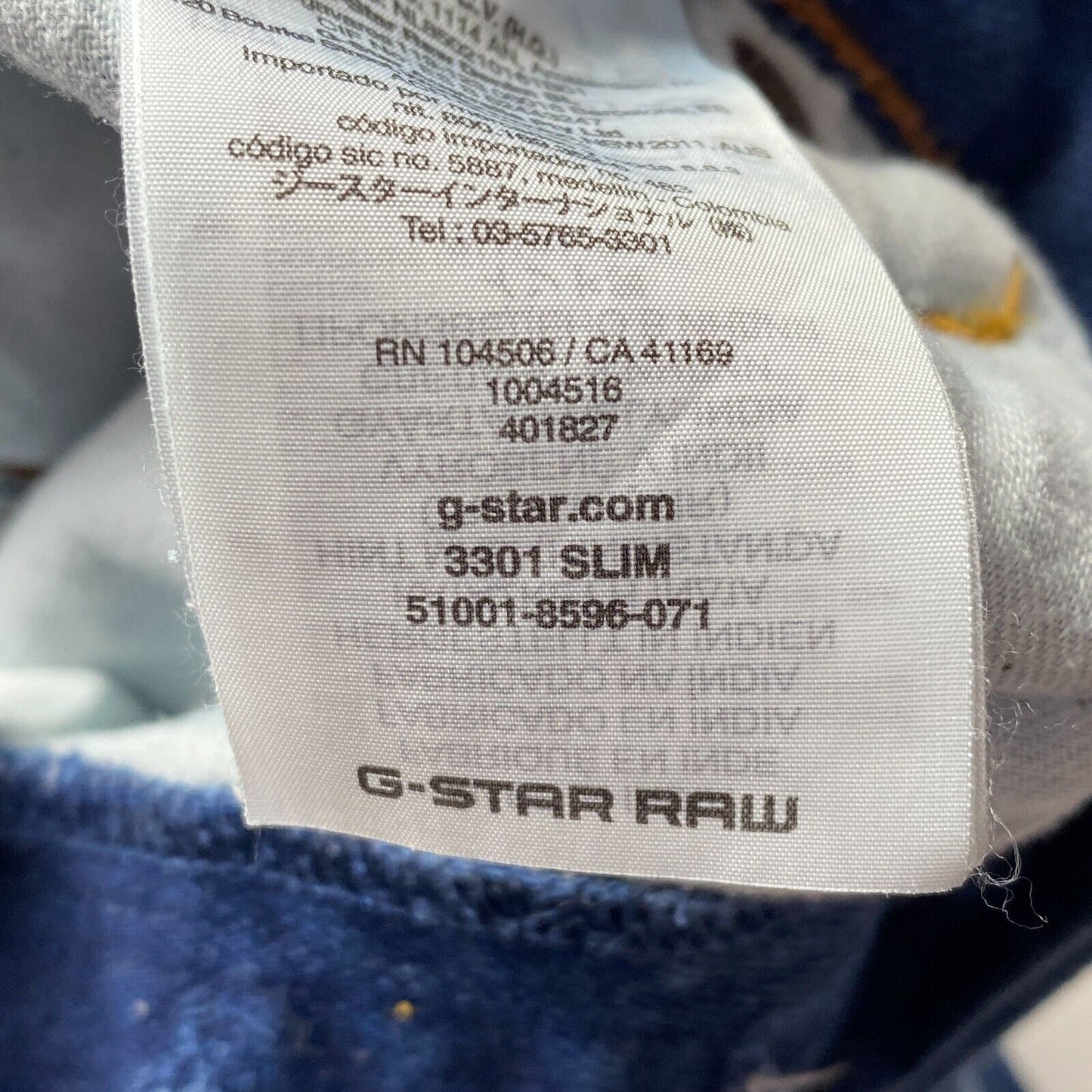 G-STAR 3301 Blue Slim Fit Jeans W30 L32