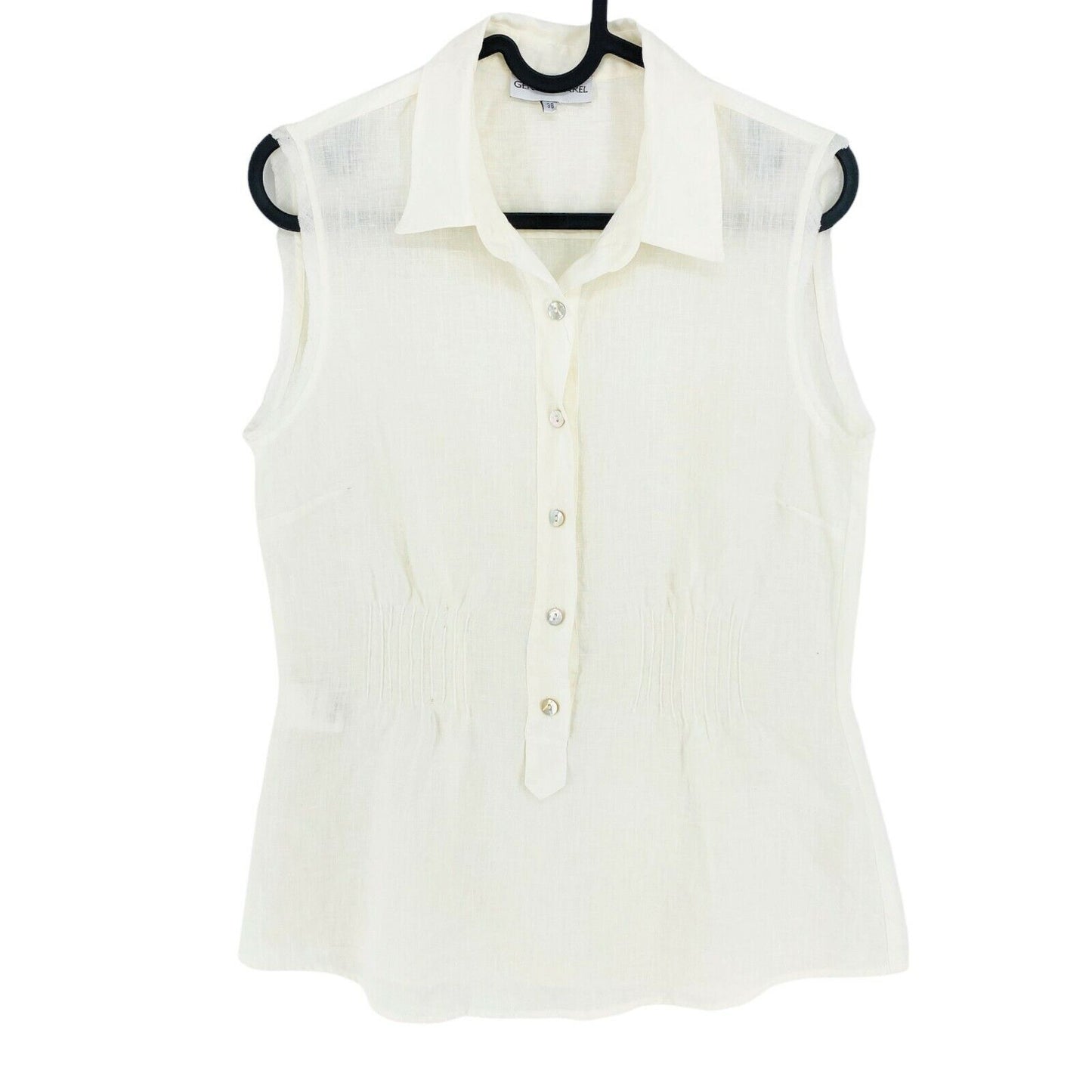 GERARD DAREL Chemise blanche sans manches 100% lin Taille EU 38 UK 10 US 8