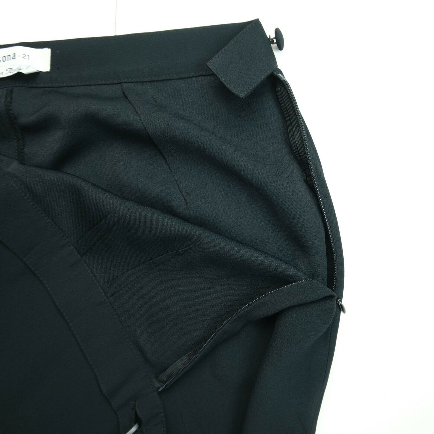 PERSONA Pantalon droit noir à jambes larges EU 42 UK 14 US 12